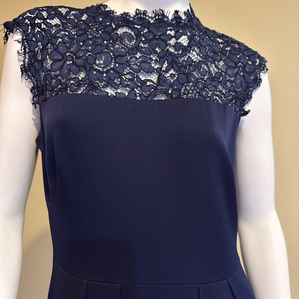 Shoshanna Blue Sleeveless Mock Neck Sheath Dress. New (no tags)